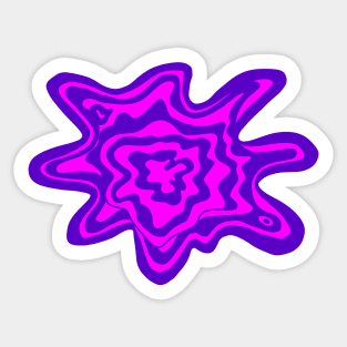 Trippy Topographic Contour Fluid Line Art Graphic Pink and Purple Sticker